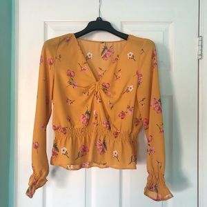 yellow floral shirt from H&M